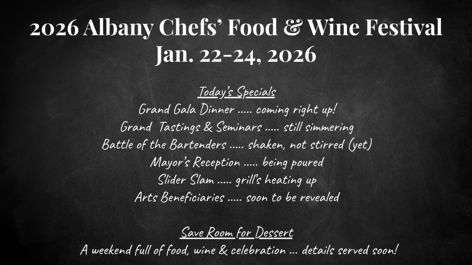 ALBANY FOOD & WINE FESTIVAL ALBANY FOOD & WINE FESTIVAL